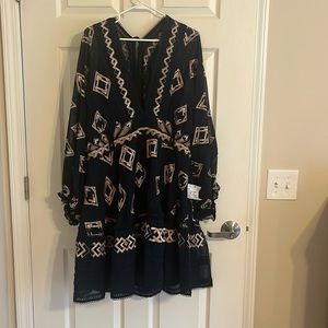 Navy and Gold ASOS Dress NWT